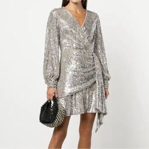 NWT Sachin & Babi Women's Natural Delaney Sequin mini Dress womens size 4